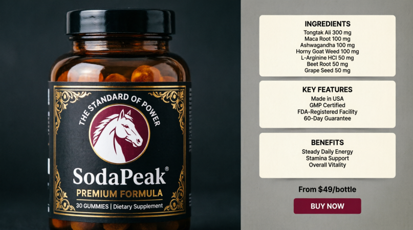 black supplement label with maroon horse emblem and gold border details
